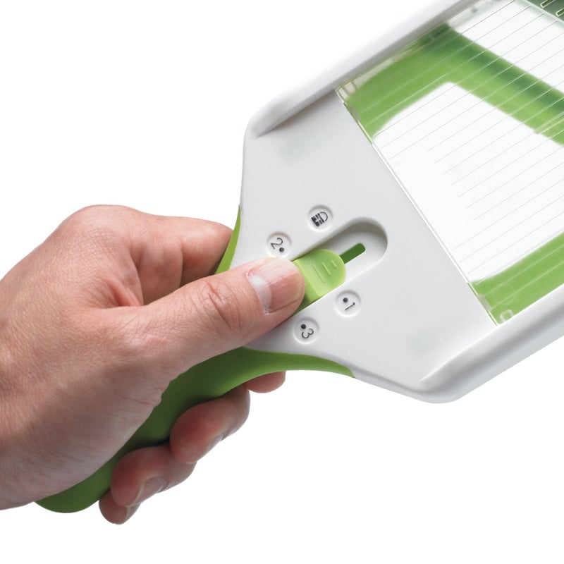Progressive PrepSolutions Adjust-A-Slice & Julienne Mandoline, White & Green â€“ Adjustable Slicer for Fruits and Vegetables - Image 3